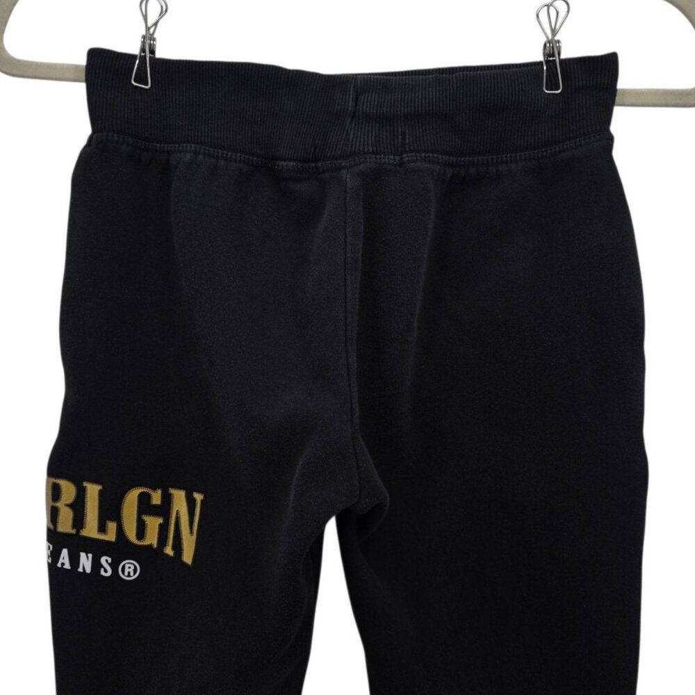 True Religion Boys Medium Joggers Sweatpants Black Spell Out Pockets - Picture 4 of 7